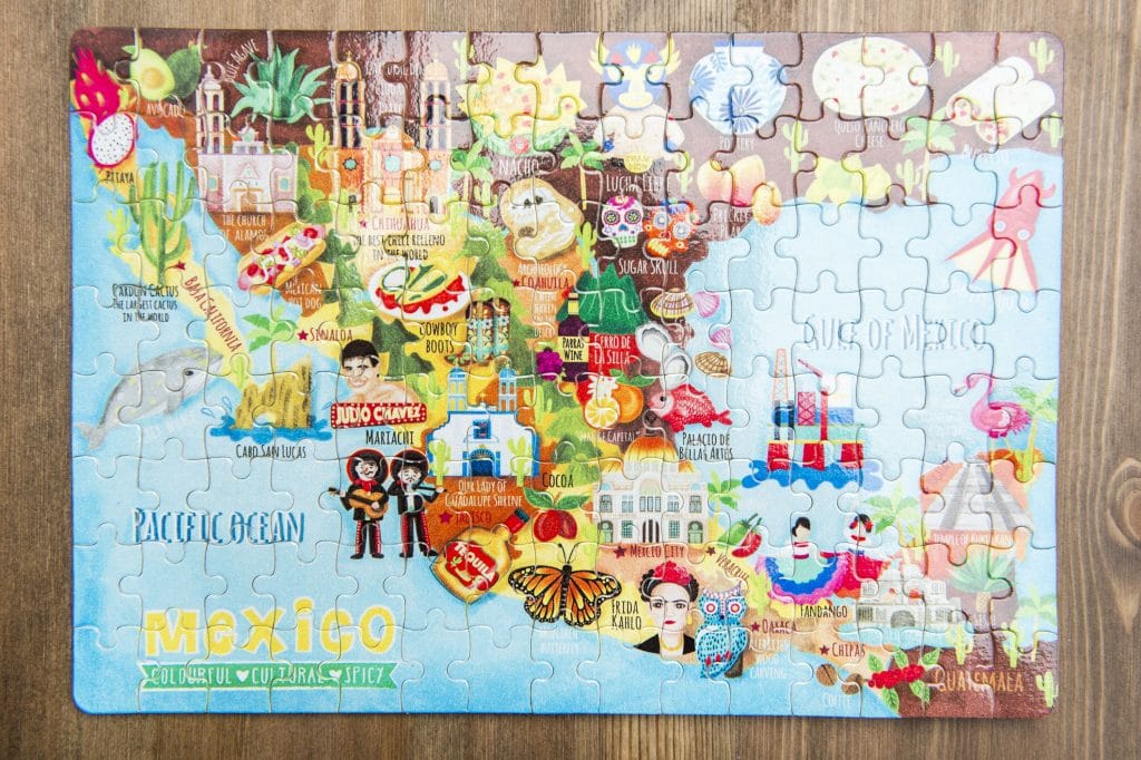 Mexico Map Illustration Jigsaw Puzzles 120 pieces - Liv Wan Illustration