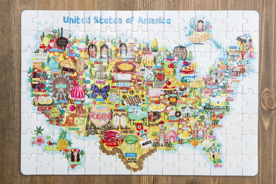 USA Map Illustration Jigsaw Puzzles 120pieces - Liv Wan Illustration