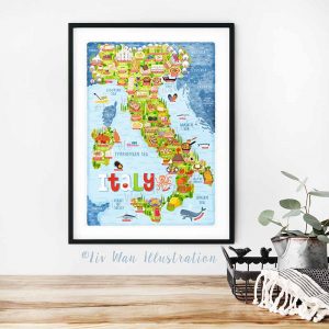 Italy Map Poster