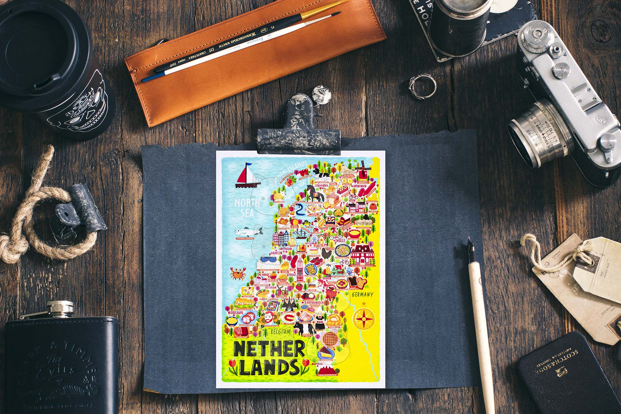 Netherlands Map Postcard