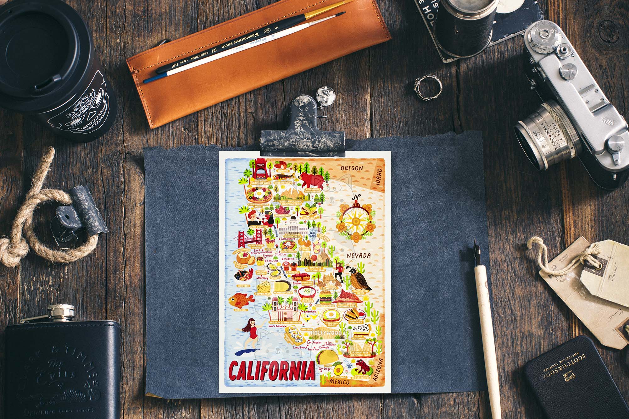 California map postcard
