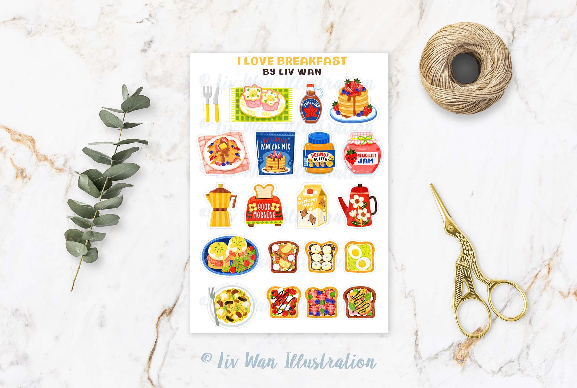 Breakfast Sticker Sheet