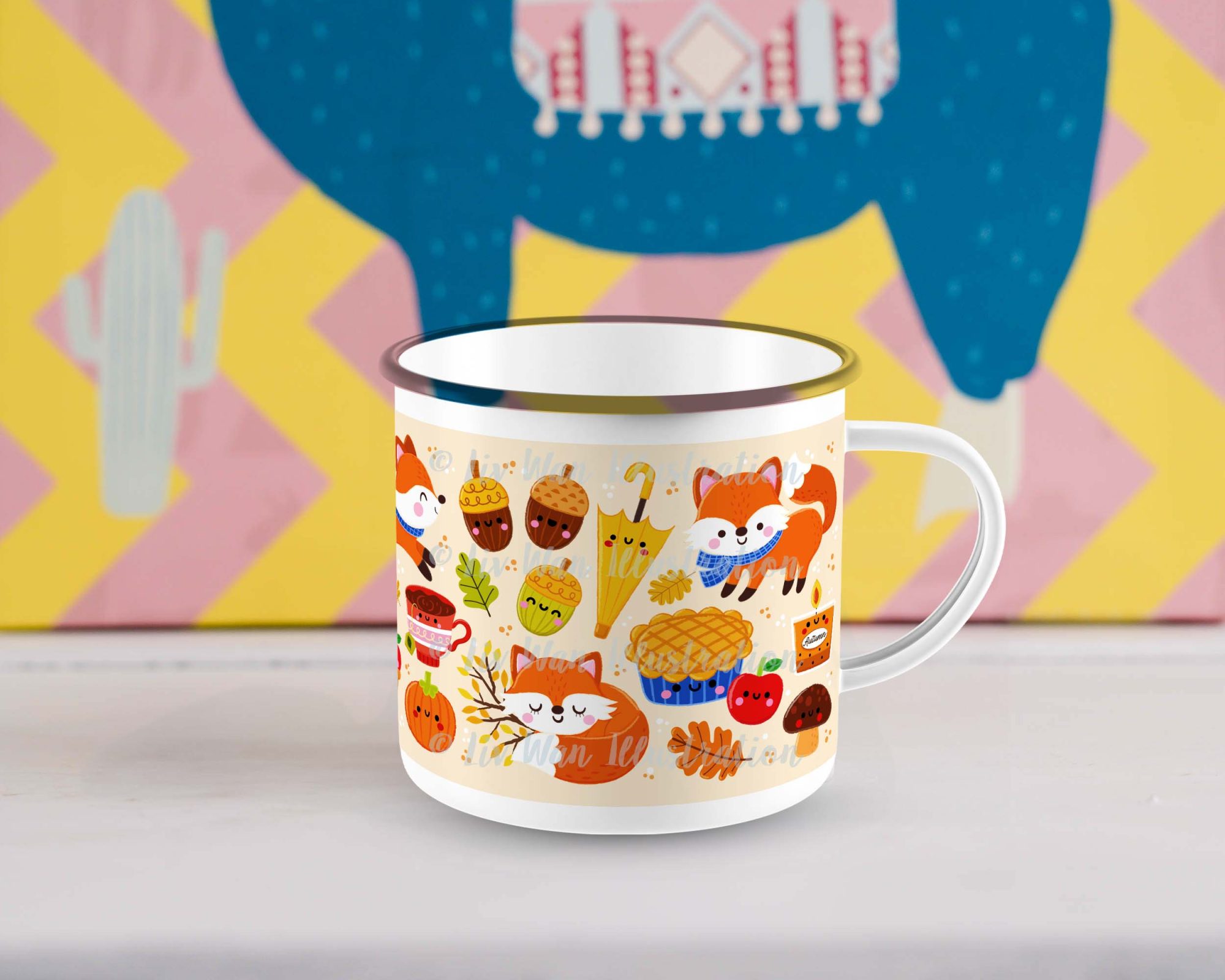 autumn camping mug