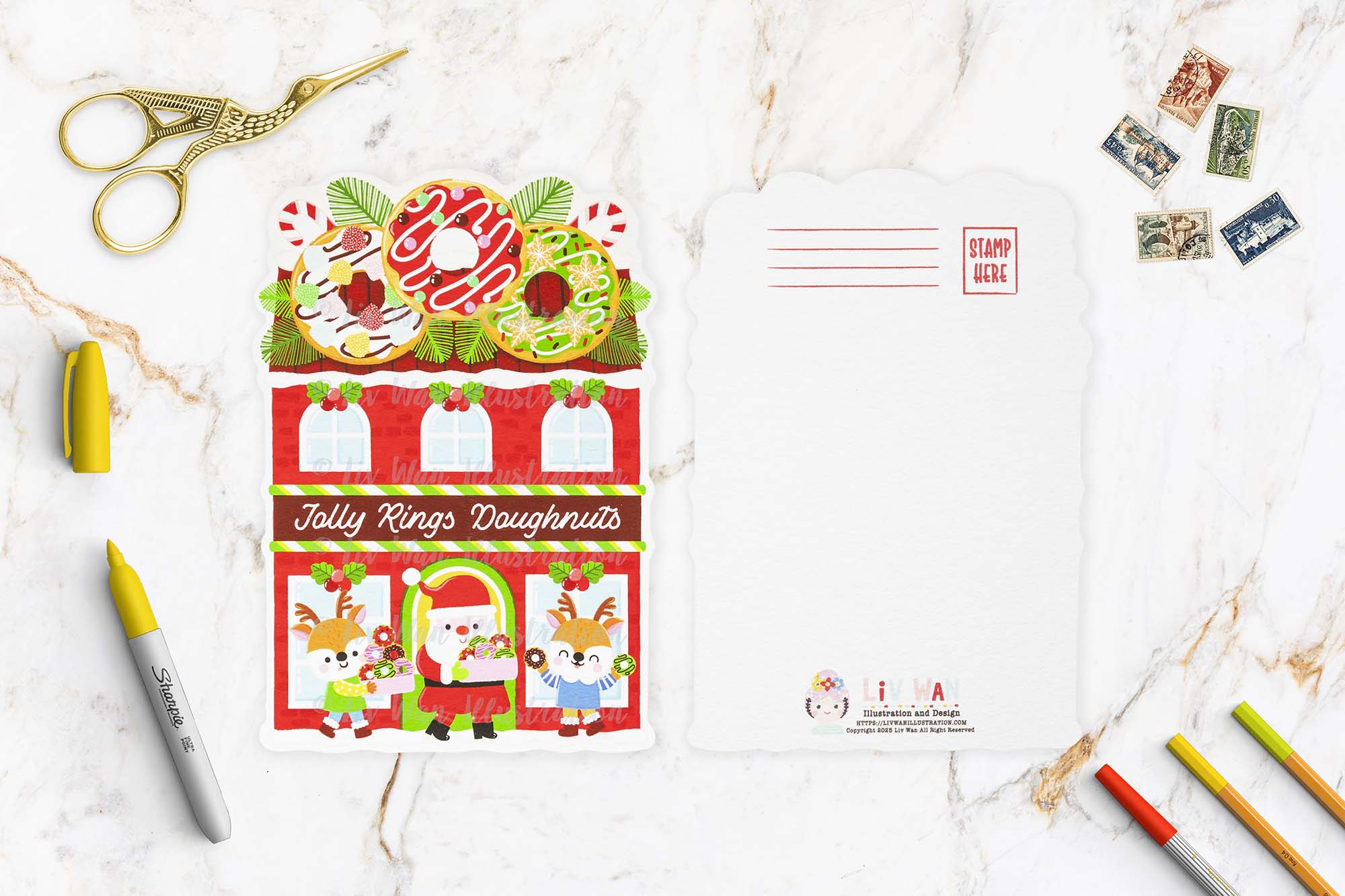 Doughnut Shop Postcard