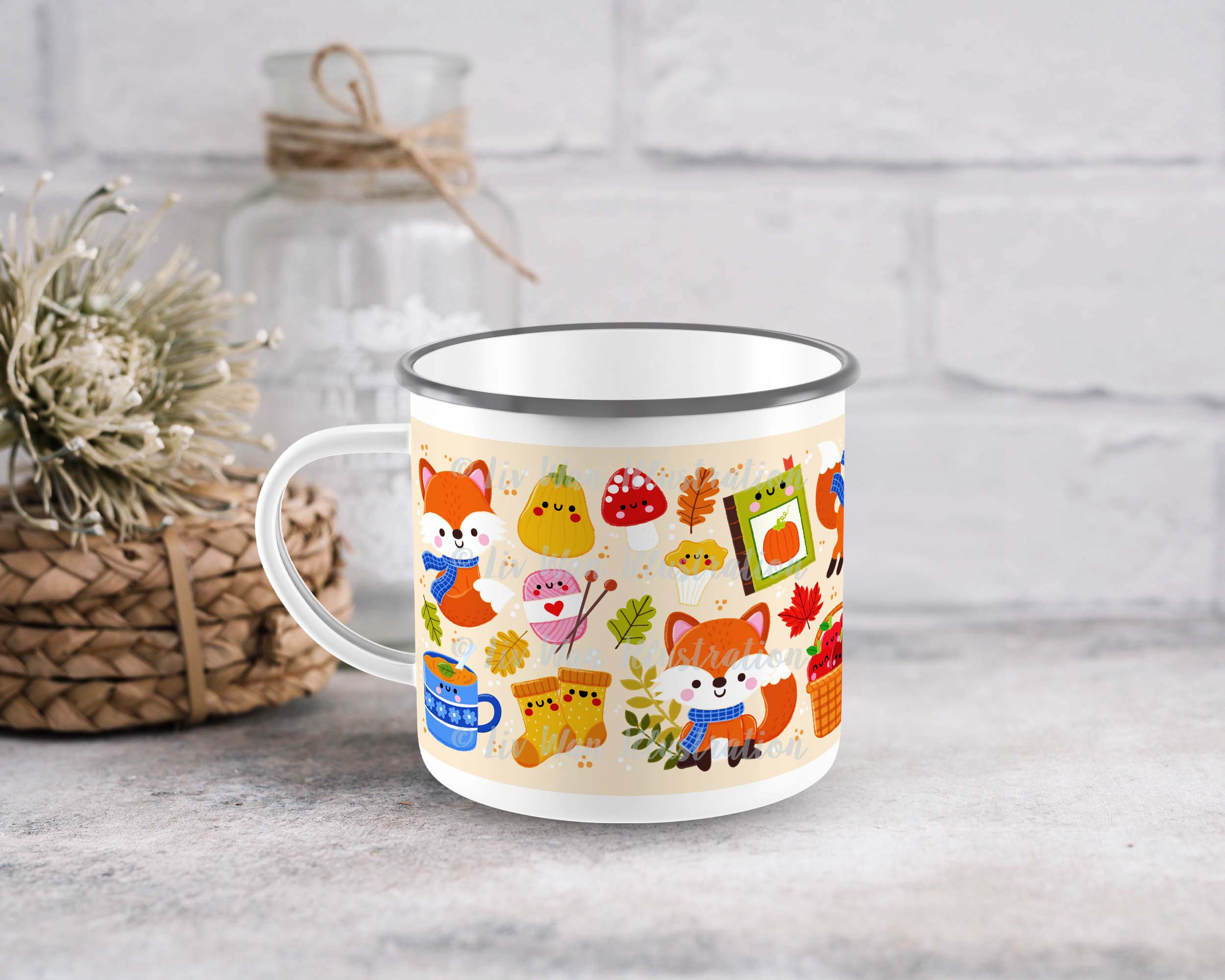 autumn camping mug