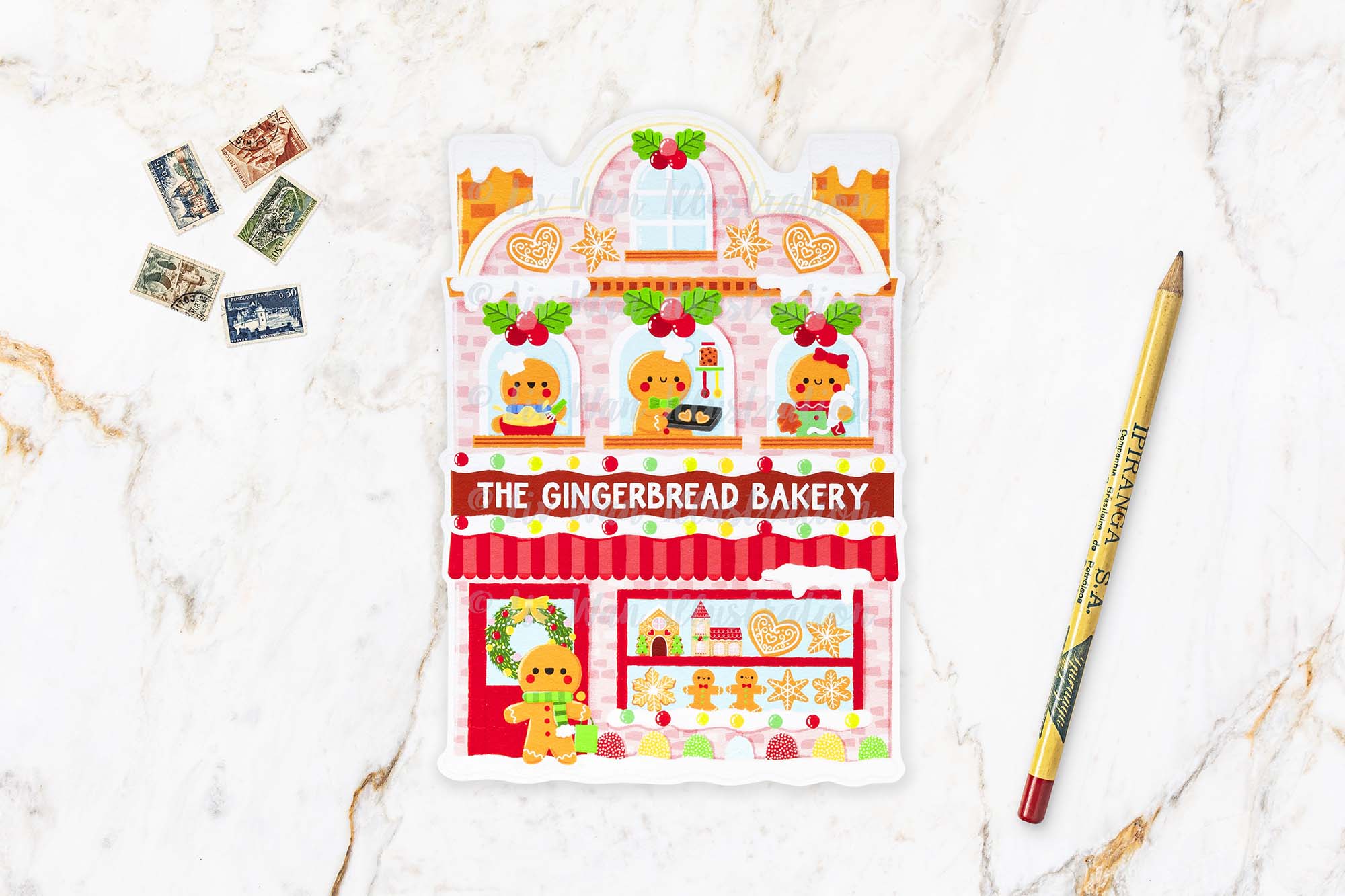 Gingerbread Bakery Postcard