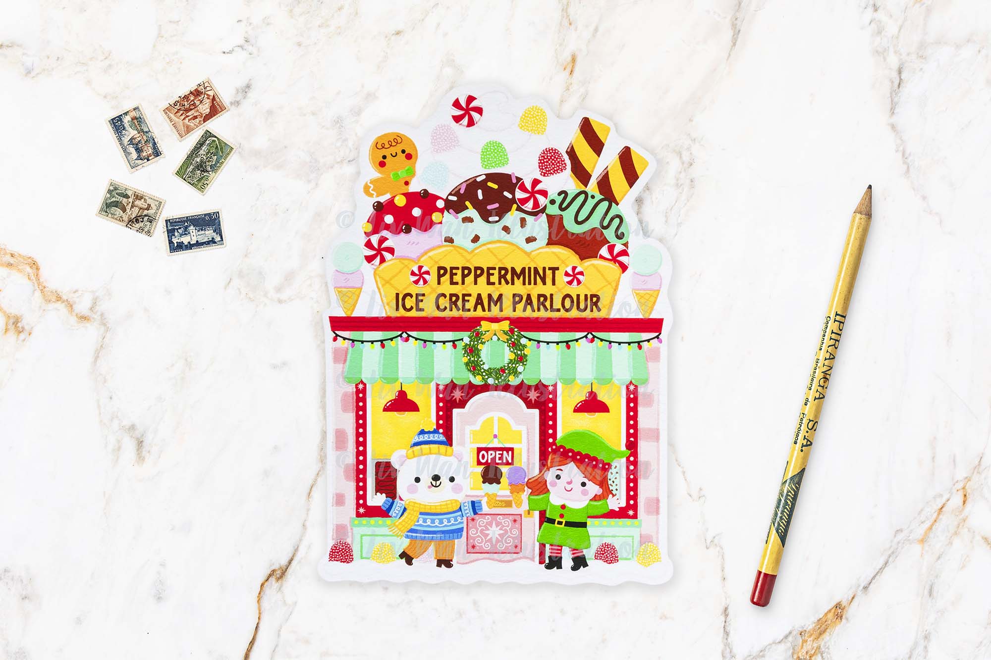 Ice Cream Parlour Postcard