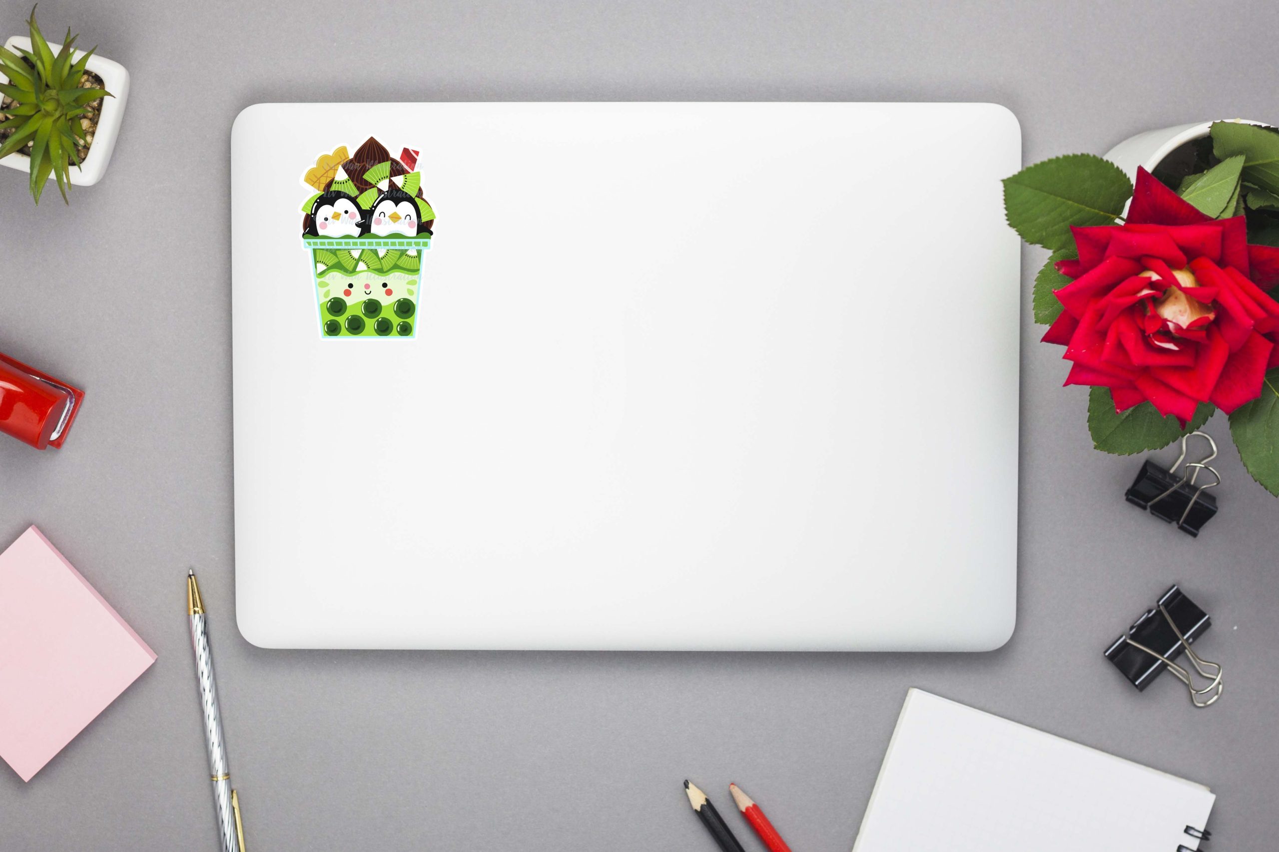 Kiwi Bubble Tea Sticker