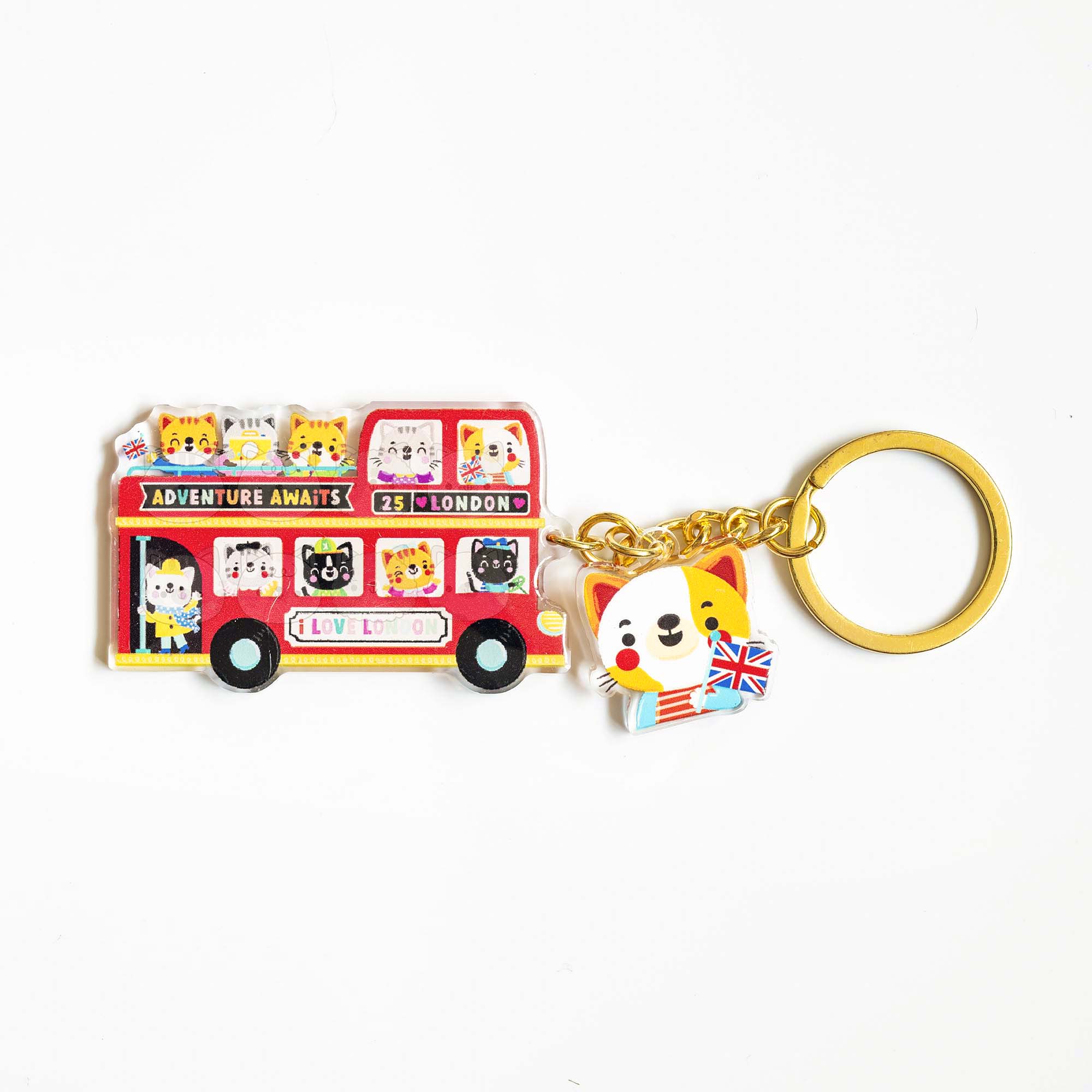 London Tour Bus Keychain