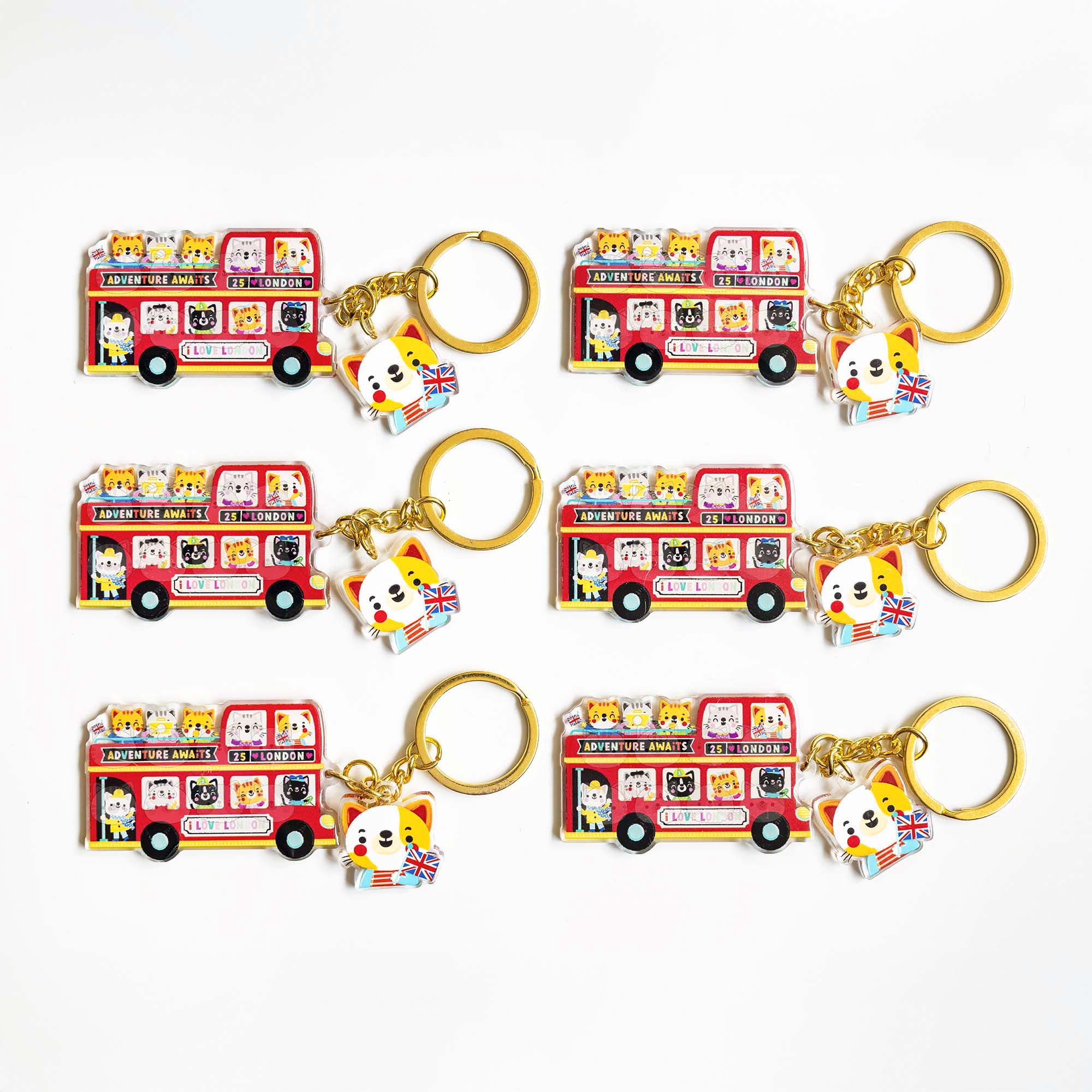 London Tour Bus Keychain