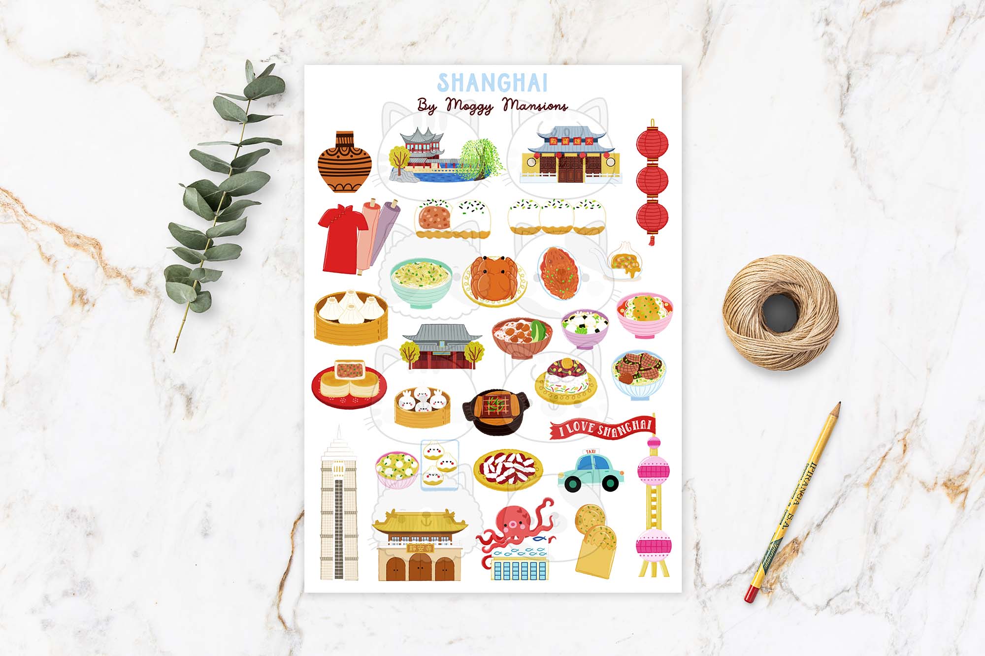 Shanghai sticker sheet